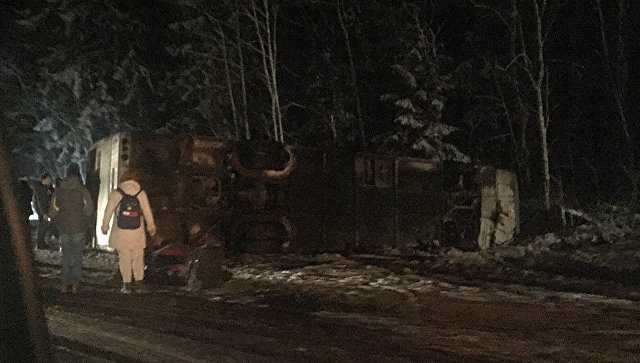 В Псковской области туристический автобус из Белоруссии попал в ДТП