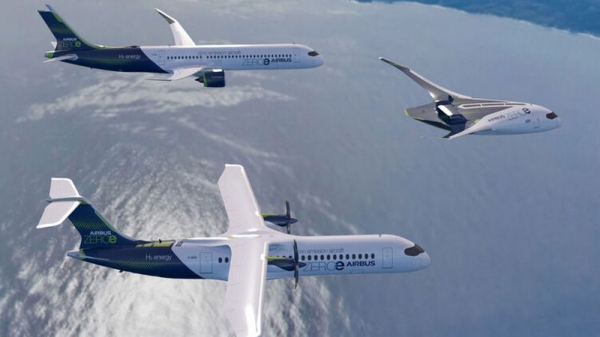 В &laquo;Airbus&raquo; показали, как будут выглядеть самолеты будущего на водороде
