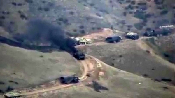 Минобороны Армении показало уничтожение колонны Азербайджана
