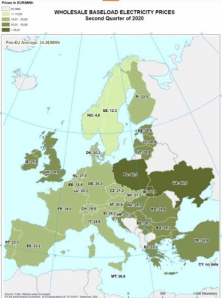 Сомнительное достижение: Украина удерживает лидерство в Европе по стоимости электроэнергии Сомнительное достижение: Украина удерживает лидерство в Европе по стоимости электроэнергии