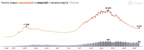 Почти 95 тыс. умерших: коронавирус в России