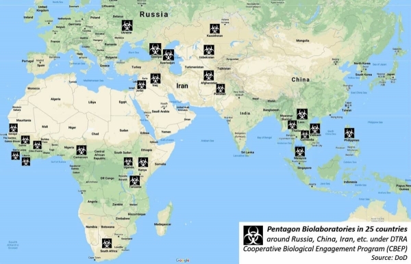 США развернули плацдарм для бактериологической войны против России в бывших республиках СССР (КАРТА)
